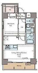 ラグゼナ秋葉原 11階1LDKの間取り