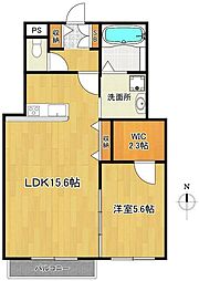 グランヴェール 1LDKの間取図画像