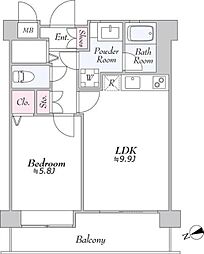 Daiwa芝浦ビル 10階1LDKの間取り