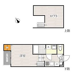プラウド 1Kの間取図画像