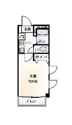 ポルトフィーノ 3階1Kの間取り