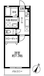 ロワール原木 1Kの間取図画像