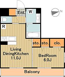 小田急小田原線 柿生駅 徒歩10分の賃貸アパート 3階1LDKの間取り