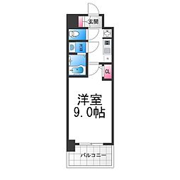 ArtizA堺東 10階1Kの間取り