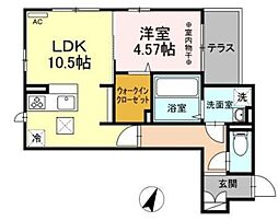 アルビネス東十条 1LDKの間取図画像