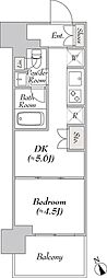 ウエリスアーバン水天宮前 1DKの間取図画像