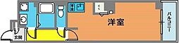 ラムール三宮 3階ワンルームの間取り