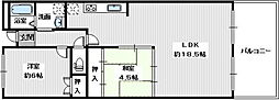ギャレ金剛 2LDKの間取図画像