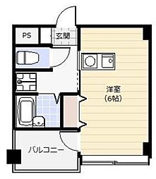 グロブナーハウス 3階ワンルームの間取り