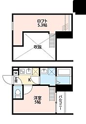 プリマヴェラ 1Kの間取図画像