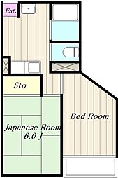 シティハイツ相模大野 2階2DKの間取り