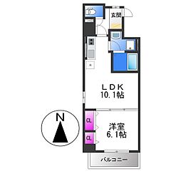 ビスタユーア 1LDKの間取図画像