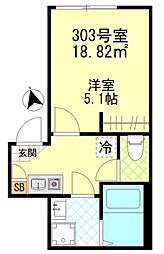 エアフォルク新小岩 1Kの間取図画像