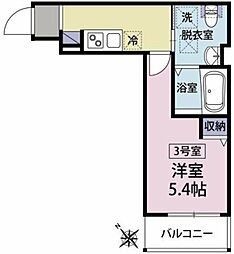 コージー淵野辺 1Kの間取図画像