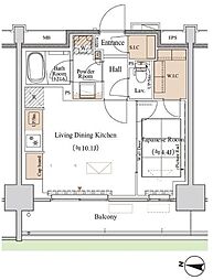 ブランシエスタ木場 1LDKの間取図画像