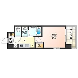 阪神なんば線 九条駅 徒歩9分の賃貸マンション 3階1Kの間取り