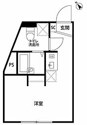 Reberty東十条 2階ワンルームの間取り