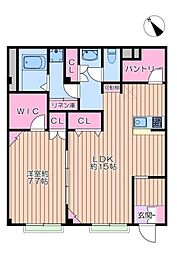 シュバーンII 1階1LDKの間取り