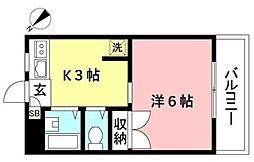 ミスティ 1Kの間取図画像