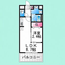 オリエンテム宿院南 1LDKの間取図画像