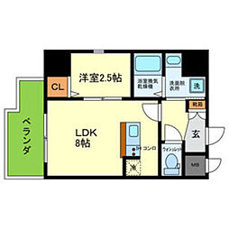 能勢電鉄妙見線 絹延橋駅 徒歩11分の賃貸マンション 10階1LDKの間取り