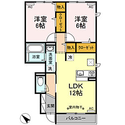 ボナール・メゾン 2LDKの間取図画像