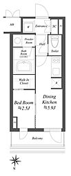 アイフラット文京本駒込 1DKの間取図画像