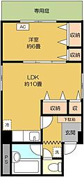 メゾン宮前 1LDKの間取図画像