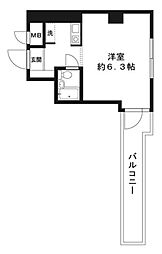 ほんまちプリンスパレス ワンルームの間取図画像