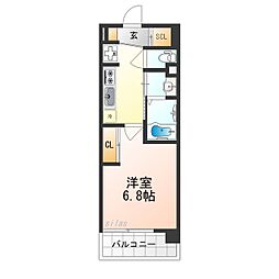 Luxe新大阪VI 1Kの間取図画像