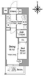 コンフォリア・リヴ下落合 10階1DKの間取り