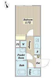 ブライト品川 1Kの間取図画像