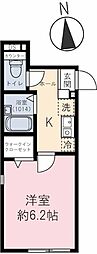 プランドールTC東長崎 1階1Kの間取り