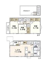 北総鉄道 秋山駅 徒歩10分の賃貸一戸建て 1階3LDKの間取り