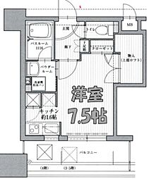 アクタス天神北 ワンルームの間取図画像