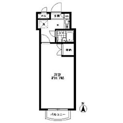 マノアール世田谷 1Kの間取図画像