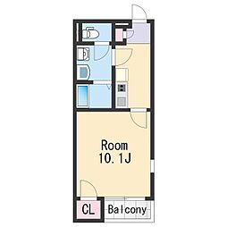 レオネクスト加納 1階1Kの間取り