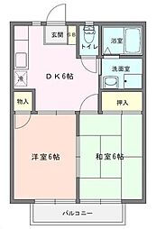 ヴィオレ久米川 2DKの間取図画像