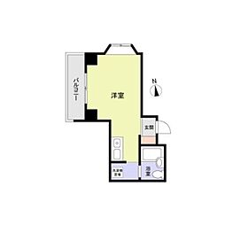 マンションインテグラル 1階ワンルームの間取り