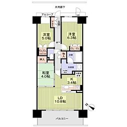 リビオ堺ステーションシティ 3LDKの間取図画像