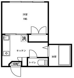 日之出ビル 1Kの間取図画像