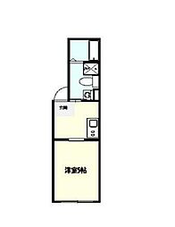 JR京浜東北・根岸線 大森駅 徒歩14分の賃貸マンション 4階1Kの間取り