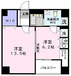 カスターニャ銀座 1DKの間取図画像