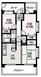 ウイステリアヒルズ 3DKの間取図画像