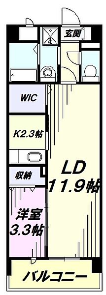 東京都国立市谷保(賃貸マンション1LDK・7階・43.94㎡)の写真 その2