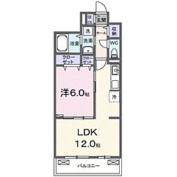 ラピス飯能 1LDKの間取図画像