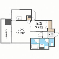 ビエネスタ千代県庁口 1LDKの間取図画像