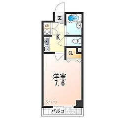 グランデ御池 3階1Kの間取り