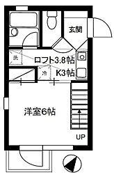 メゾンドブルー 1Kの間取図画像