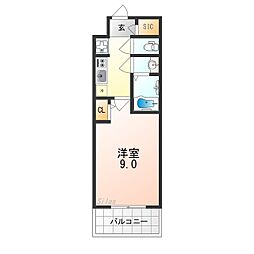 ArtizA堺東 6階1Kの間取り